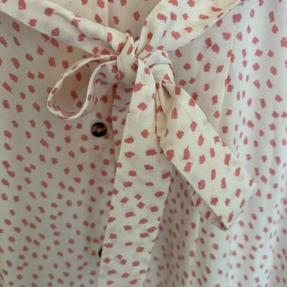 Loft 8 NWT white long flecked flutter sleeve midi dress - Picture 5 of 12